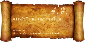 Alföldy Hermiás névjegykártya
